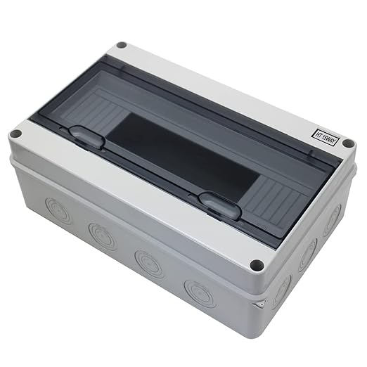 IP65 ABS Waterproof Circuit Breaker Distribution Box Din,ABS 3 Phase Power Supply Plastic Distribution Boxes Electrical for Circuit Breaker 15 Way