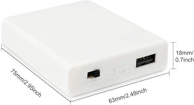 4 AA Battery Holder Case with Switch USB Port for Led Dry Erase Board, Neon Signs, LED Strip 4 Slots 1.5V AA Battery Storage Box with Cover Battery Connector - 2pcs