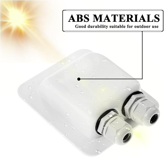 Weatherproof ABS Solar Double Cable Entry Gland for All Cable Types 2mm² to 6mm² for Solar Project on Rv, Campervan, Boat