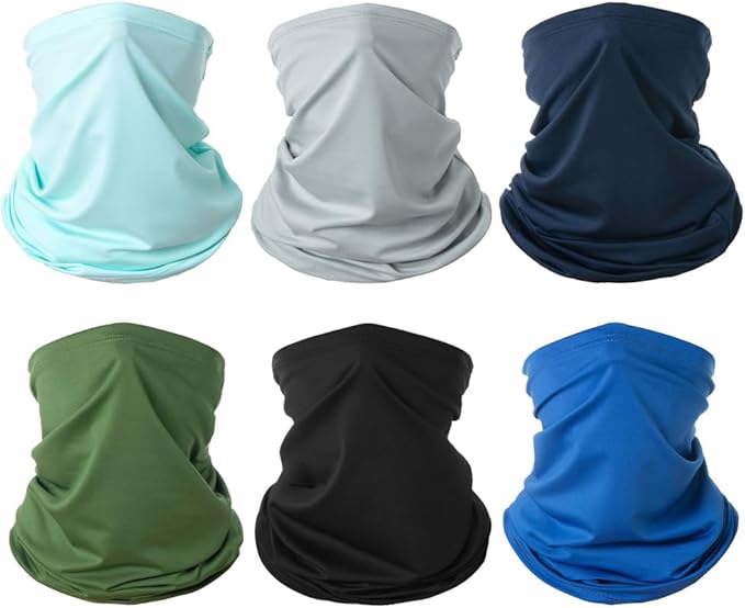6 Pieces Summer Face Cover Scarf Mens Neck Gaiter For Men Women UV Protection Face Breathable Sun Protection Cycling Running