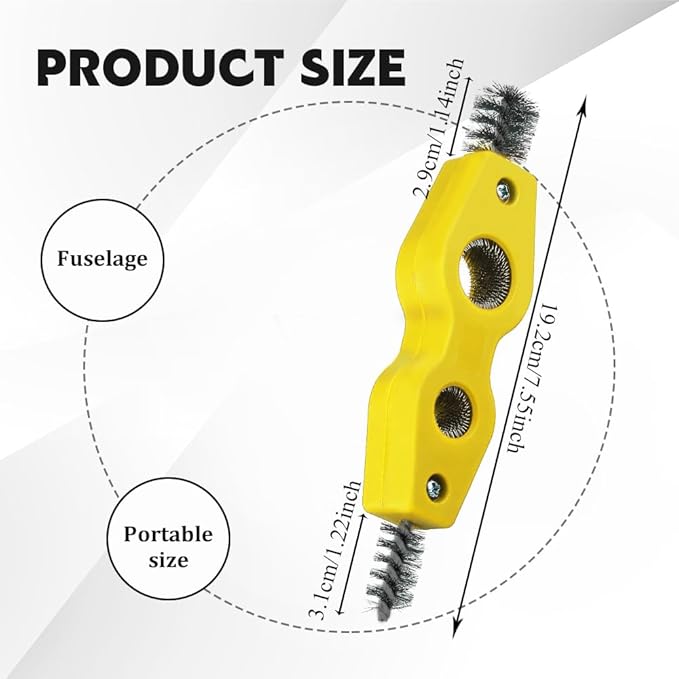 4 in 1 Car Battery Cleaning Brush, Battery Terminal Brush, Anti-Rust Auto Battery Cleaner with Steel Wire, Car Accessories Vehicle Machine Parts Cleaning Tools Fit for Auto Marine (Yellow)
