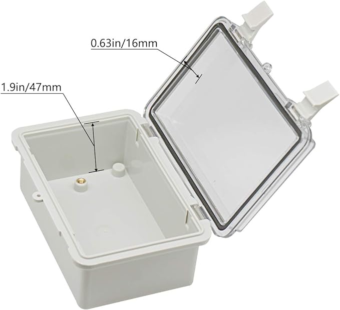 Zulkit Junction Box ABS Plastic Dustproof Waterproof IP65 Electrical Boxes Hinged Shell Outdoor Universal Project Enclosure Clear Cover with 2 Cable Glands 5.9 x 3.9 x 2.8 inch (150x100x70 mm)