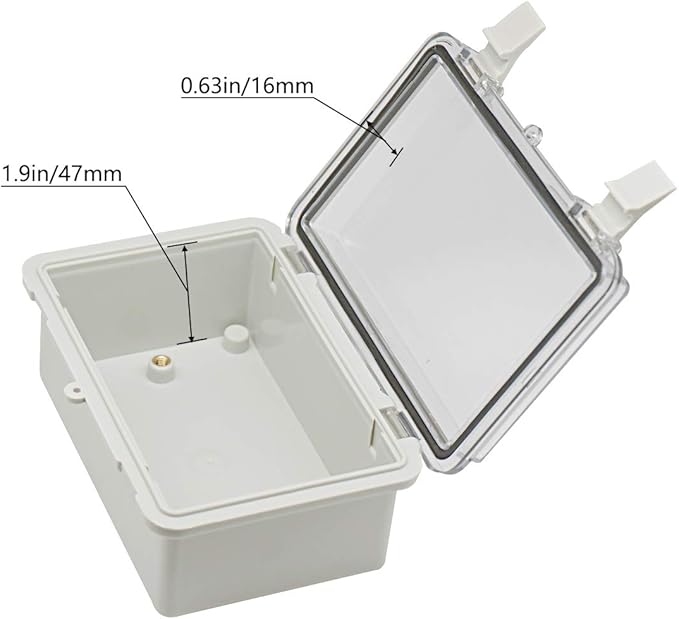 Zulkit 2pcs Junction Box ABS Plastic Dustproof Waterproof IP65 Electrical Boxes Hinged Shell Outdoor Universal Project Enclosure Clear Cover with 2 Cable Glands 5.9 x 3.9 x 2.8 inch (150x100x70 mm)