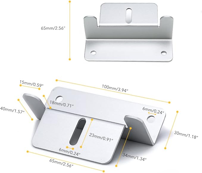 BougeRV mounting z Bracket for 100w 150w 200w 300w Solar Panel, Supporting for RV, Roof, Boat, Off-Grid, Set of 4 Units
