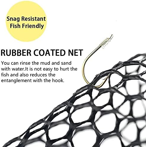 SAN LIKE Fishing Net Fish Landing Net Collapsible Fish Net with Anti-Slip Telescoping Rubber Pole Handle for Kids Adults in Saltwater Freshwater Multi-Size Extending to 37/42/43/51/69/71/89/98inch