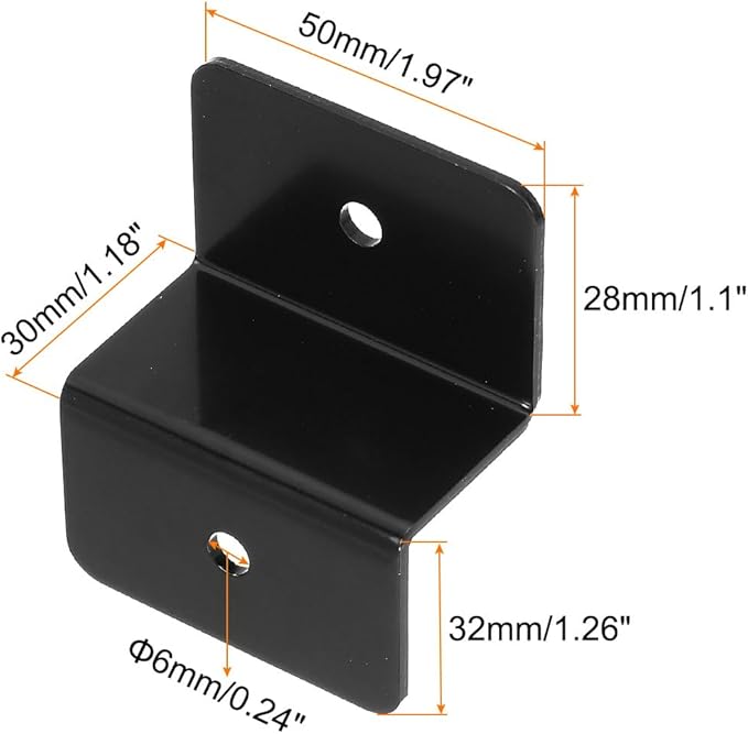 uxcell 4 Pack Z Brackets, 30mm Aluminum Alloy Solar Panel Brackets, Black