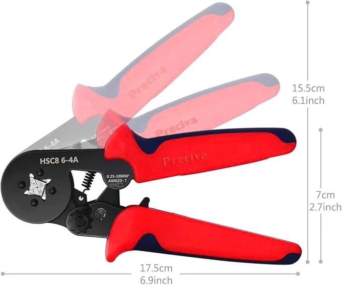 Ferrule Crimping Tool Kit, Preciva AWG23-7 Self-adjustable Ratchet Wire Crimping Tool Kit Crimper Plier Set with 1200PCS Wire Terminals Crimping Connectors Wire End Ferrules