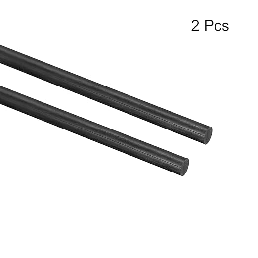 MECCANIXITY Carbon Fiber Rod, 7mm x 300mm for RC Plane DIY Tool Wing Tube Quadcopter Arm, Pack of 2