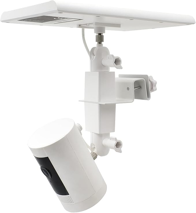 Aobelieve 2-in-1 Gutter Mount for R-ing Solar Panels and Cameras, White