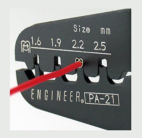 ENGINEER PA-21 Universal Connector Crimping Pliers 175mm. Made in Japan. Precision Crimping Tool for Open Barrel Connectors, Long Barrel Wing Type (AWG #26 - #18 wires)