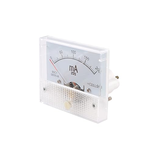 85C1 DC Pointer Ammeter Analog Meter 200mA Rectangle Panel Mounted Current Meter Ammeter Tester 0-200 mA DC 85C1 65 * 56MM