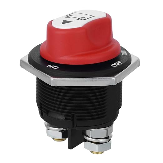 Jtron Battery Disconnect Switch Max.32V DC 200A Cont 300A INT Rv Battery Disconnect Switch for Boatsh for Car Off-Road Vehicle Truck Boat RV Marine(ON-OFF-OUT/200A)