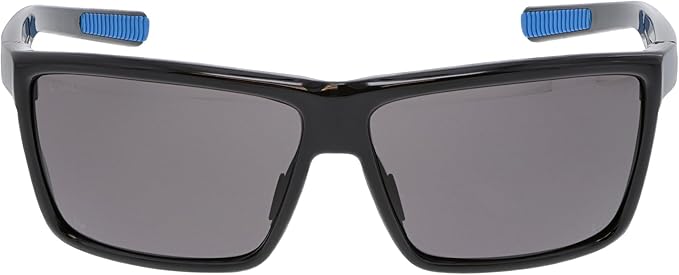 MCR Safety SR232AF Swagger SR2 Series Safety Glasses with Thermo Plastic Rubber Nose Pads and Detachable Side Shields, Black/Blue Frame, UV-AF Gray Lens