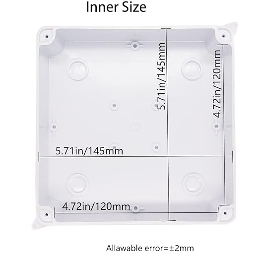 Junction Box, Zulkit Project Box with Reserved Holes IP65 Waterproof Dustproof Electrical Box ABS Plastic Project Enclosure White 5.9 x 5.9 x 2.8 Inch