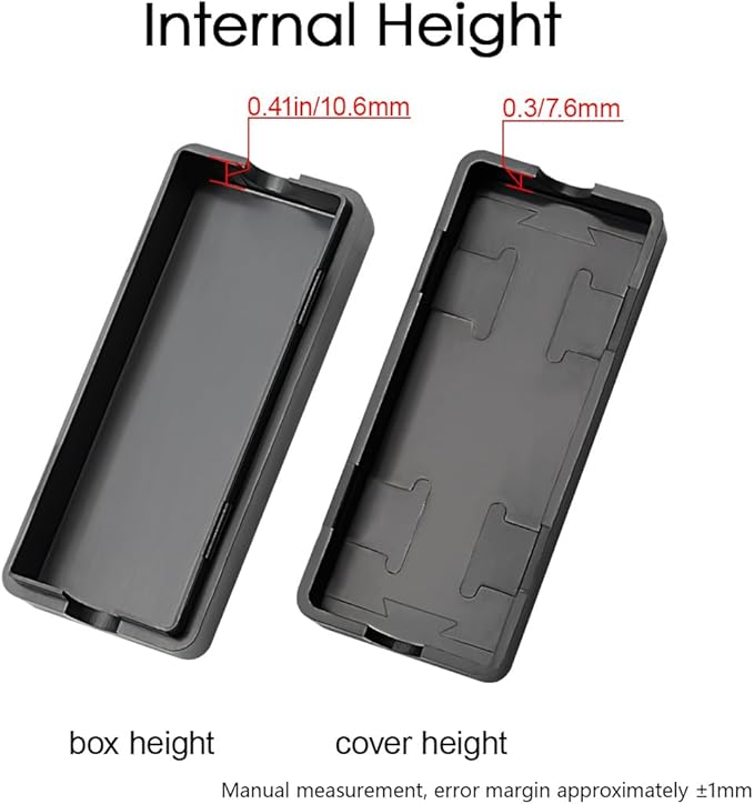 LeMotech Project Box 10 Pieces ABS Plastic Electrical Project Case Small Junction Box for Electronics Black 2.4 x 1.0 x 0.6 inch (60 x 26 x 16 mm)