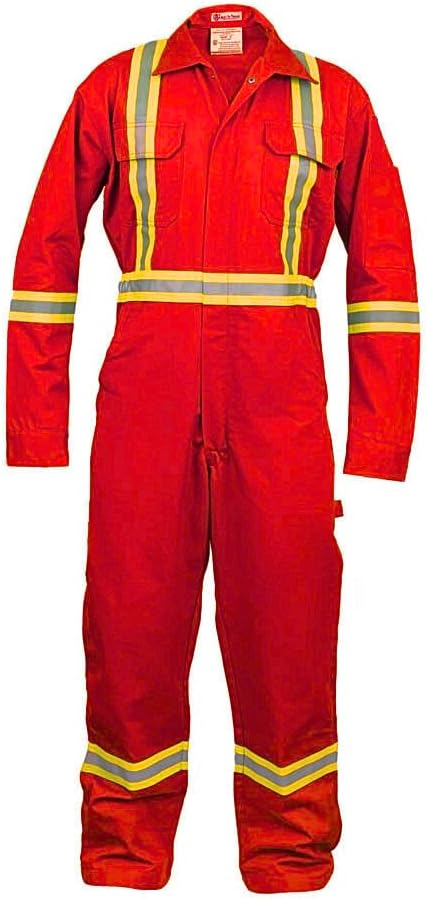 Just In Trend Safety Hi Vis Coverall with Leg Zipper – 100% Cotton, 7 oz