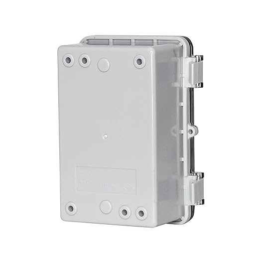 Waterproof Electrical Box Outdoor Electrical Junction Box ABS Plastic Snap Latch Hinged Project Enclosure with Mounting Plate for Outdoor Indoor Wiring Projects Clear 5.3"x3.4"x2.7"