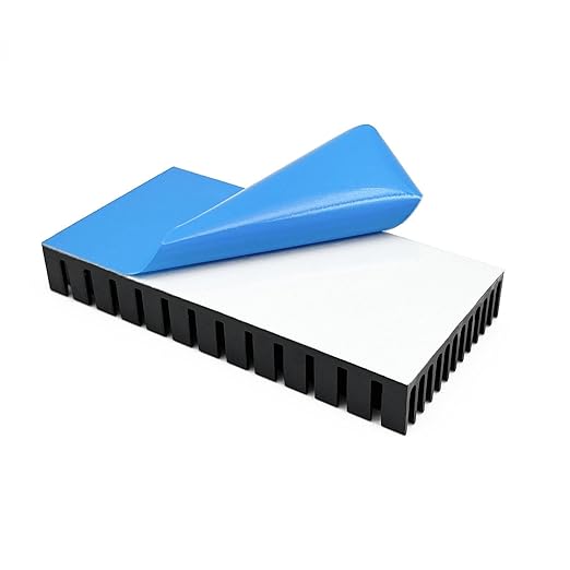 2Pcs 40mm Heatsink 80 x 40 x 11mm/ 3.15 x 1.57 x 0.44 inche Aluminum Heat Sink Radiator Cooler with Thermal Conductive Adhesive Tape/Pad Cooling Fin for Cooler Electronics CPU Led, Black