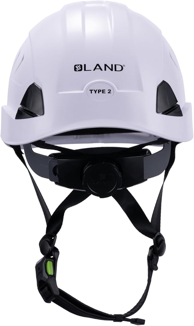 Land Helmets Frontier Type 2 Class C Vented Safety Helmet - ANSI/ISEA Z89.1 Type II OSHA Compliant Hard Hat. Used in Construction, Arbor, and Industrial Work.