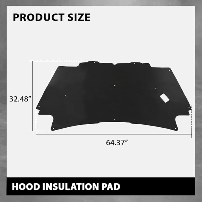 G-PLUS Hood Insulation Pad with Clips Compatible with 2002-2008 Dodge Ram 1500 Gas Only, Not for Diesel