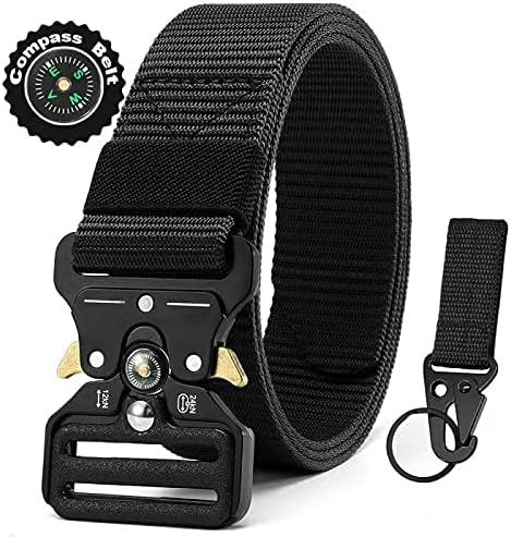 DOOPAI Tactical Belt for Men, 3Pack Military Nylon Web with Heavy Duty Quick Release Metal Buckle
