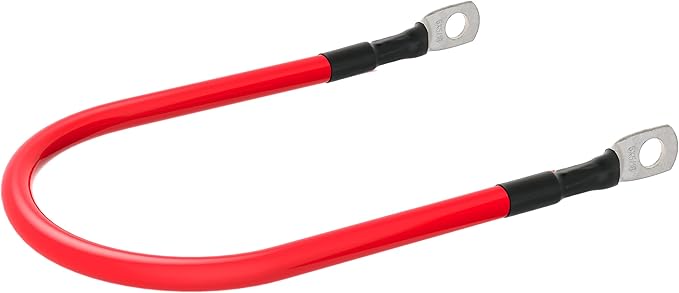 6 AWG Battery Cable 6AWG Gauge Battery Inverter Cables for Automotive Solar Marine Boat RV Car Motorcycle (6 AWG, 9in, 5/16")