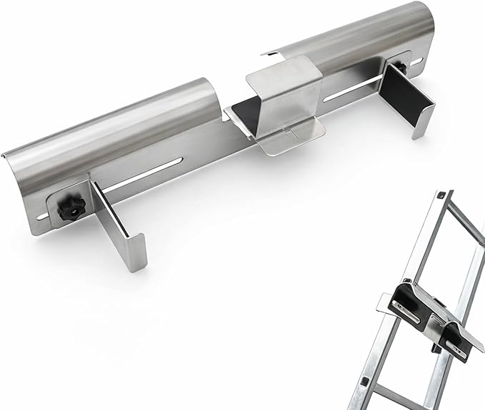 Premium Aluminum Gutter Guard for Ladders - Universal Ladder Stabilizer & Roof Protector - Prevents Gutter Damage & Enhances Safety - Fits Ladders Up to 18.9 Inches Wide