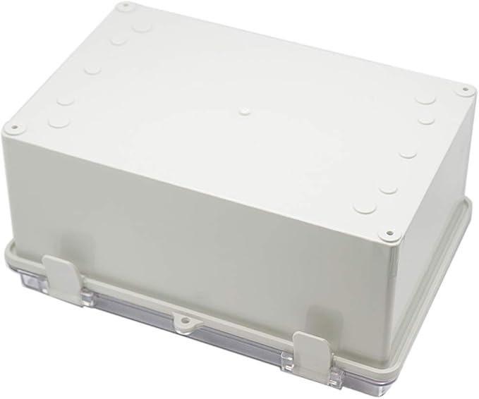 Zulkit Junction Box ABS Plastic Dustproof Waterproof IP65 Electrical Boxes Hinged Shell Outdoor Universal Project Enclosure Clear Cover with 2 Cable Glands 11.4 x 7.5 x 5.5 inch(290x190x140mm)
