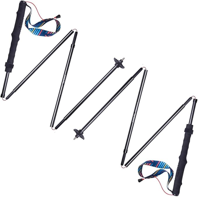 AONIJIE Trekking Poles -2 Ultralight Collapsible Carbon Fiber Hiking Poles with Anti-Shock and Quick Lock System, Folding Walking Sticks for Hiking, Camping