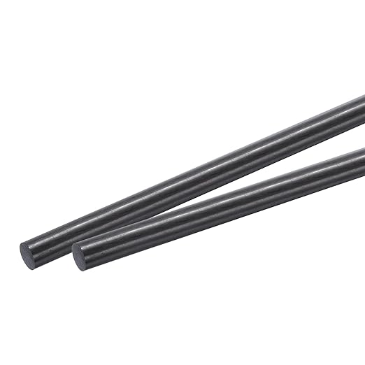 MECCANIXITY Carbon Fiber Rod, 12mm x 200mm Carbon Rod Bar for RC Airplane DIY Craft Kite Wing Tube Quadcopter Arm Repair Pack of 2