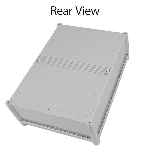 Junction Box，15"x 11"x 5.1" Outdoor Electrical Box with Mounting Plate, IP67 Dustproof Waterproof ABS Plastic Project Box, DIY Electrical Enclosure Gray (380x 280x 130 mm)