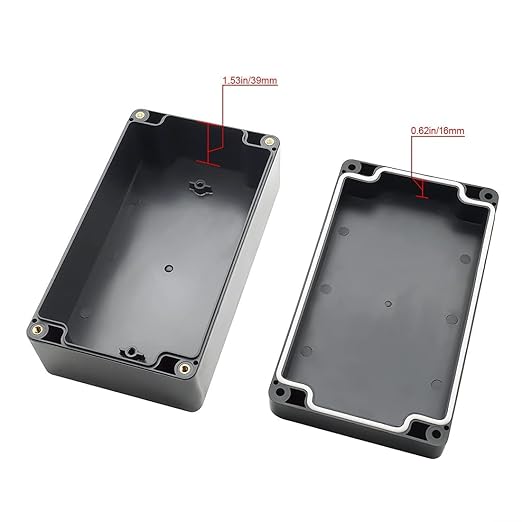 LeMotech Project Box ABS Plastic Junction Box IP65 Waterproof Electrical Boxes Universal Enclosure Black 6.2X 3.5X 2.4 inch (158x90x60mm)（Pack of 1）
