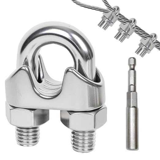 30 Pcs 5/32 inch Stainless Steel Wire Rope Cable Clamp Clips,Wire Rope Clamp for Various Commercial, Industrial, and Residential Projects (M4, 30)