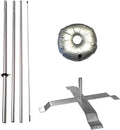 Feather Flag Telescoping fibre glass Hardware 14ft fibreglass Carbon fibre Flexible Pole tip Kits with Cross-Base and Weight-Donut Hardware Only. (Pack 1)