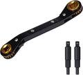 HVAC Service Wrench Set, Curved Ratchet Wrenches (1/4", 3/8", 3/16", 5/16") with 2 Hex Key Converters, for Mini Split AC and Refrigeration Repair, Black