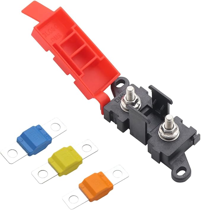 1way Fuse Block Midi Holder Car Audio Marine Boat Midi Fuses Holder with Midi Fuses 100A 60A 30A Silicone Rubber Cover