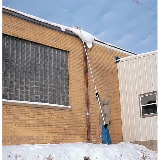 Seymour 96022 Roof Rake, 24" Aluminum Blade, “Push-Pull” Bracing, 16' 3-Section Aluminum, Cushion Grip