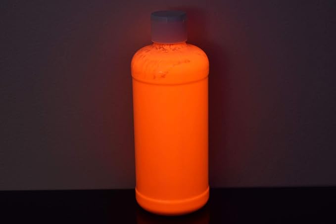 DirectGlow 16oz UV Blacklight Reactive Fluorescent Acrylic Paints (Orange)