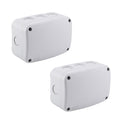 SuperInk White Outdoor Junction Box IP66 Waterproof Electrical Enclosure 4.9"x3.3"x2.3" PVC/ABS Weatherproof Project Box, Compact Electrical Case for Garden, CCTV, DIY Wiring,2PCS