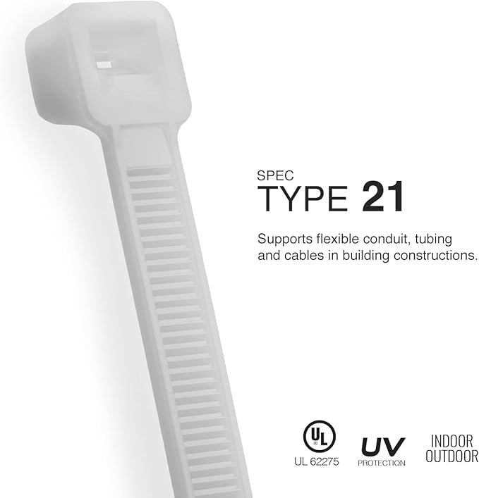 TR Industrial Multi-Purpose Natural Cable Ties, 8 inches, 100 Pack