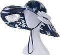 Mens Sun Hat with 2 Fan, Summer Cooling Wide Brim Bucket Hat, Beach Hat Garden Hat, Solar + USB Dual Power Supply