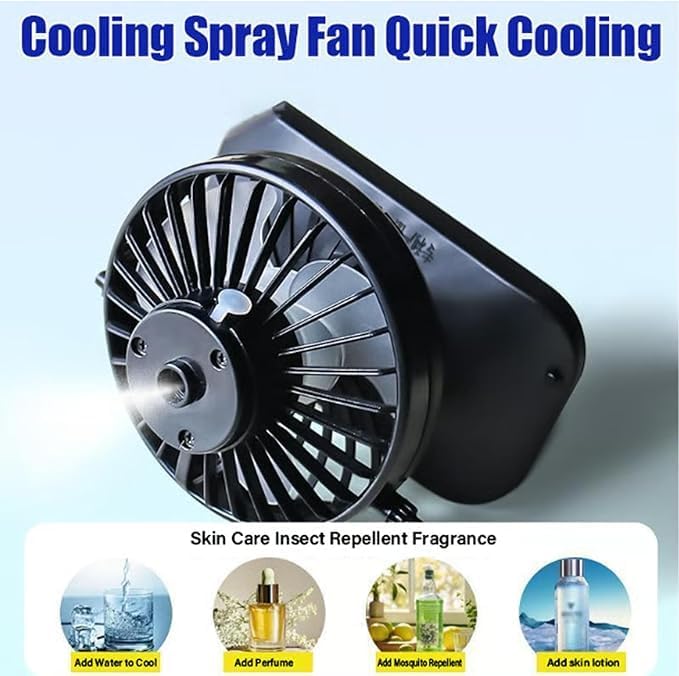 Solar Fan Hat with Mist, Mens Wide Brim Solar Power Fans Hat with Built in Fan, USB Solar Charging for Outdoor Fishing
