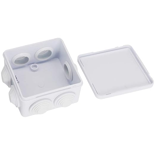 Zulkit Junction Box ABS Plastic Dustproof Waterproof IP55 Universal Electrical Boxes Project Enclosure White 3.4 x 3.4 x 2 inch (85 x 85 x 50mm)