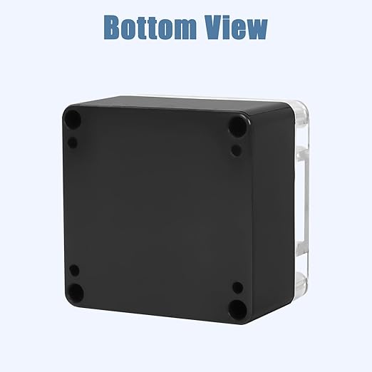 LeMotech Junction Box with Clear Cover IP65 Waterproof Project Box Dustproof ABS Plastic Electrical Project Boxes Universal Enclosure, Black 3.2"x 3.1"x 2.2"(83x81x56mm)(Pack of 2)