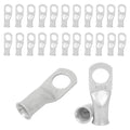 25pcs 4 AWG 3/8" Stud Tinned Copper Ring Terminals Battery Cable Ends Wire Lugs 4 Gauge Battery Cable Lugs Heavy Duty Cable Lugs Bare Copper Eyelets Tubular Ring Terminal Connectors