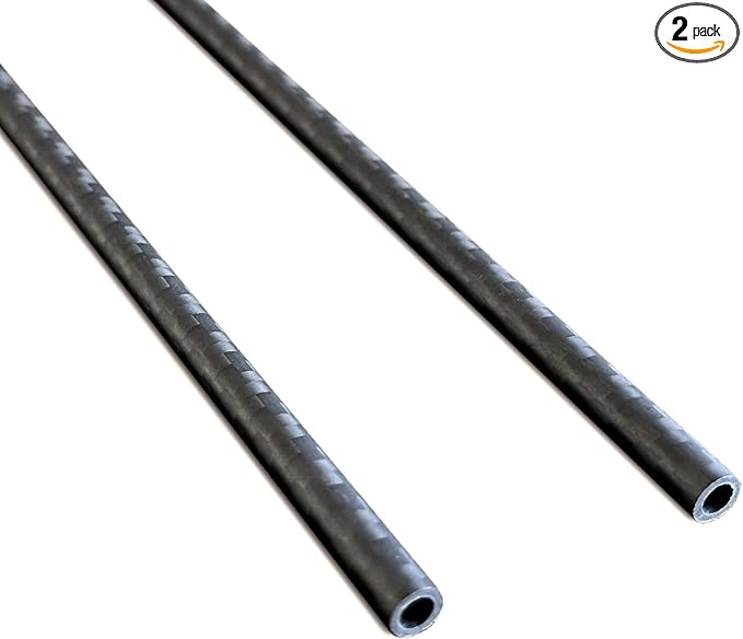 2pcs Carbon Fiber Tube 6mmx4mmx420mm,6~50mm Available, 3K roll Wrapped Twill Matte Finish.