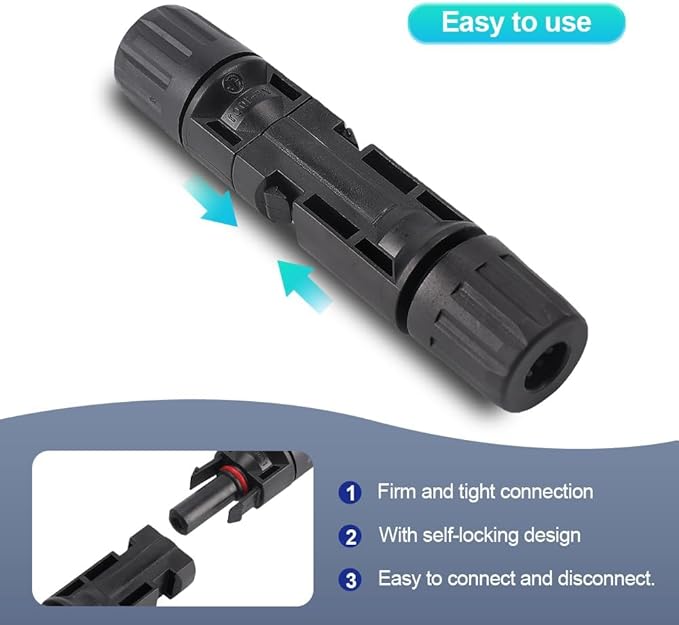 10PCS IP67 Waterproof Solar Connector Solar Panel Cable 5 Pairs PV Connectors Male/Female (5Pairs 10AWG)