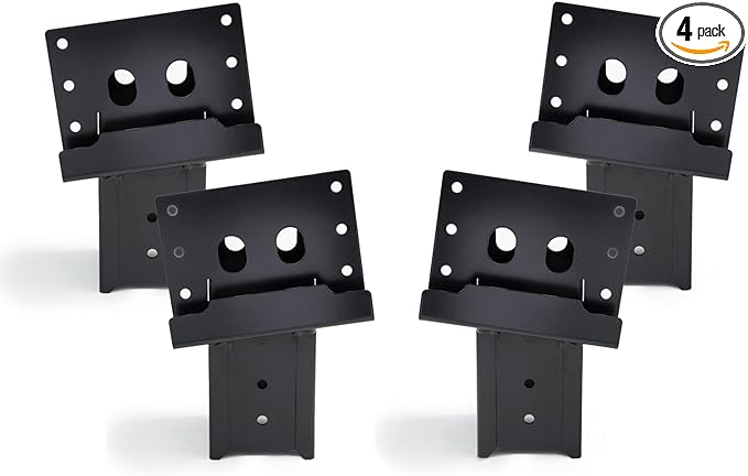 Adler Multi-Use Outdoor 4x4 Compound Angle Platform Brackets for Deer Stand Hunting Blinds Shooting Shack, Tree House, Observation Decks, Set of 4, Black, 16''x 7.5''x 9''