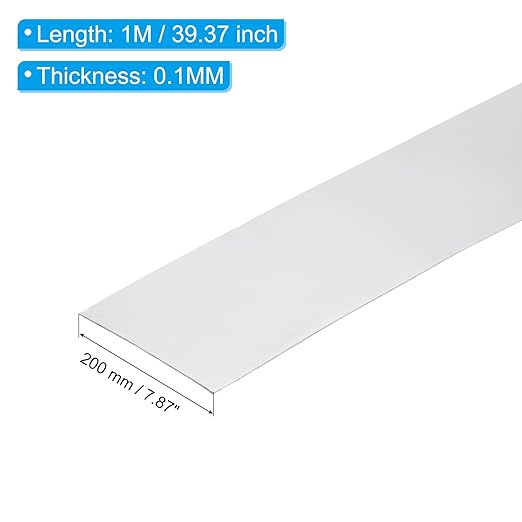 PATIKIL 7.87in x 39.4in Aluminum Flashing, 1pcs Aluminum Flashing Roll Roofing Aluminum Sheet Metal Strip Sheet Roll 0.1mm Shim for Roofs Gutters Door Window Machinery Repair Craft DIY