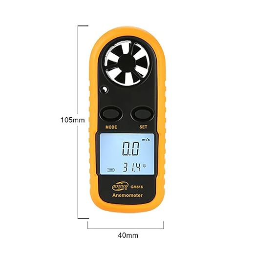 Buachois Anemometer Handheld,Digital Wind Speed Meter,Wind Speed Temperature Gauge with Digital LCD Display,for Measuring Wind Speed, Temperature and Wind Chill
